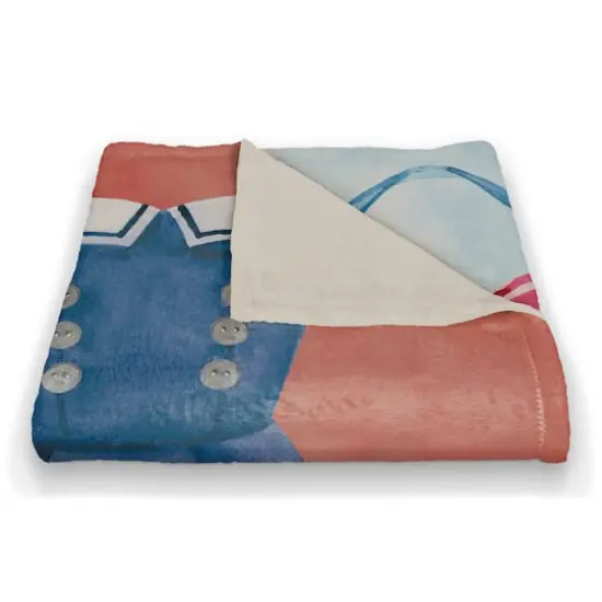 Vintage Patriotic Swimwear Coral Fleece Blanket {3}