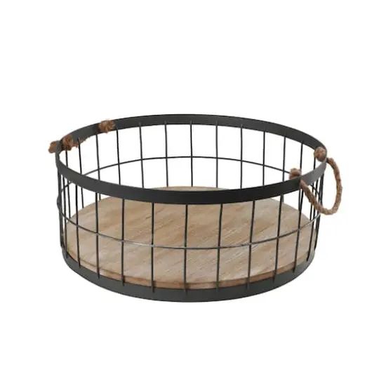Wire Baskets with Wooden Base & Handles, 2ct. {9}