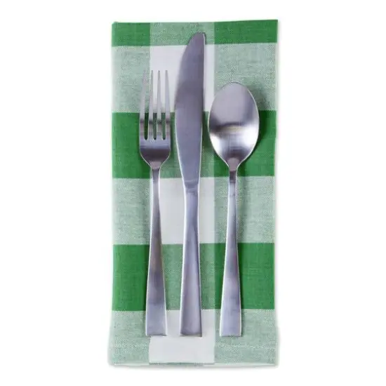DII&reg; Buffalo Check Oversized Napkin, 6ct. Shamrock Green/White {5}