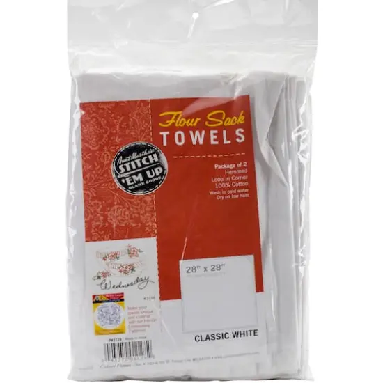Aunt Martha's&reg; White Stitch 'Em Up Flour Sack Towels {1}
