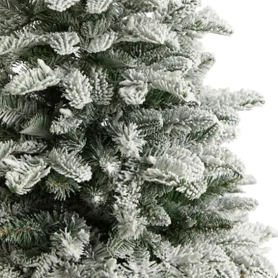 4ft. Pre-Lit Flocked North Carolina Fir Artificial Christmas Tree, Clear Lights {6}