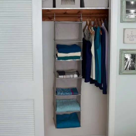 Household Essentials 6 Shelf Hanging Closet Organizer Silver {3}