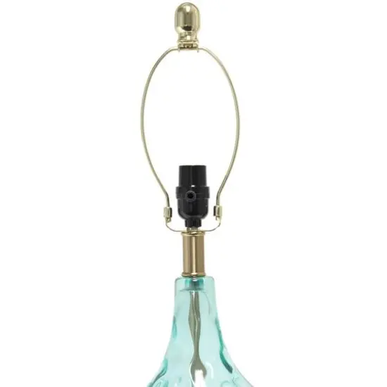 Lalia Home Classix 24" Blue Dimpled Colored Glass Table Lamp {7}