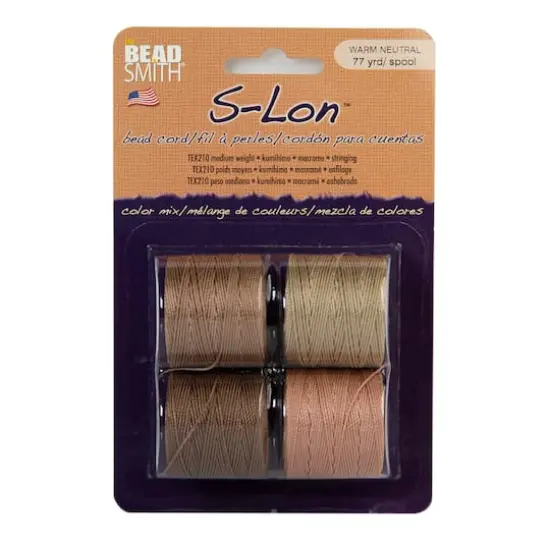 The Beadsmith&reg; S-Lon&trade; 0.5mm Warm Neutrals Bead Cord Mix {3}