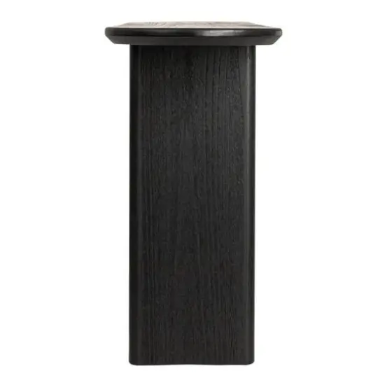 Hello Honey® Black Asymmetrical Fir Wood & Sycamore Wood Console Table {7}