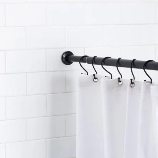 Home Details Adjustable Tension Curtain Rod Matte Black {5}