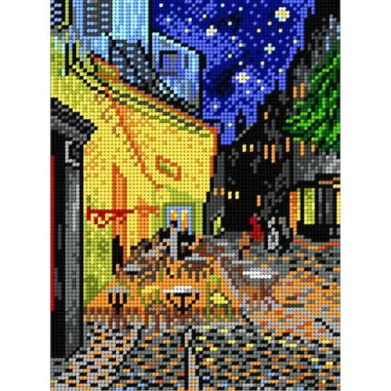 Orchidea Gobelin Canvas For Halfstitch Without Yarn After Vincent Van Gogh - Cafe Terrace At Night {1}