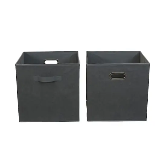2 Pack Household Essentials 13" Fabric Storage Bins Cobblestone {1}