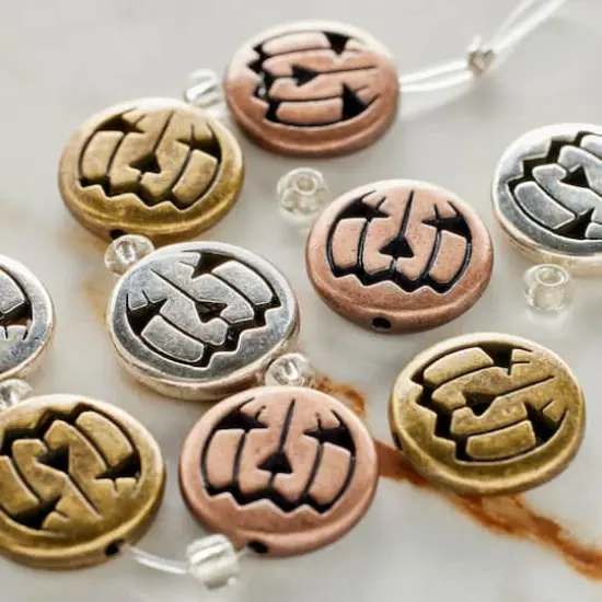 Multicolor Metal Pumpkin Beads, 16mm by Bead Landing&trade; {3}