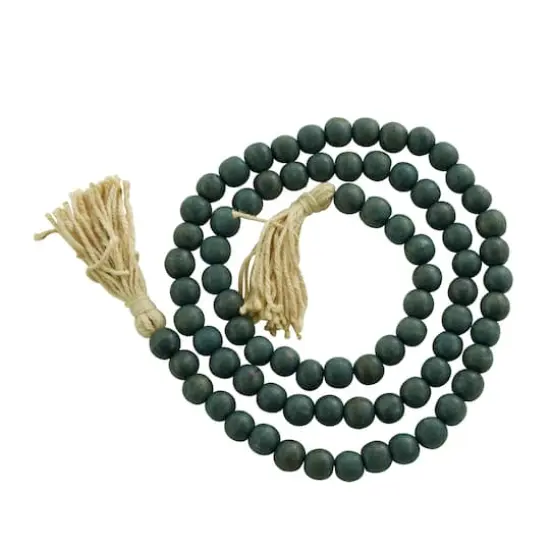 Green Wood Bohemian Bead Garland 81" x 1" x 1" {1}
