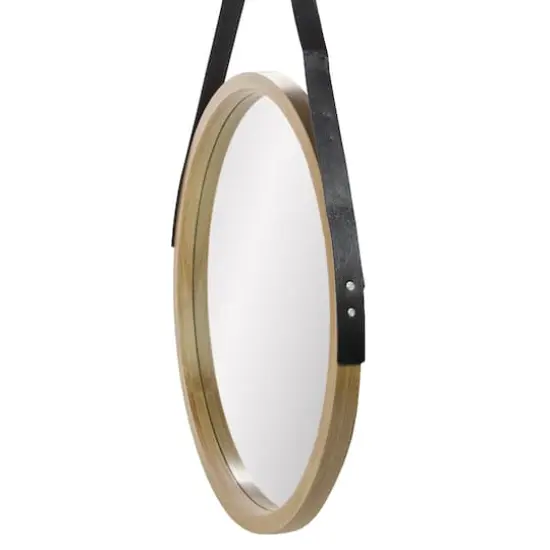 21" Round Woodgrain Modern Mirror {4}
