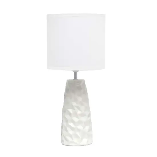 Simple Designs Sculpted Ceramic Table Lamp Off White {1}