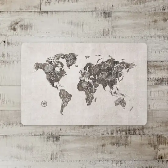 18" x 27" Floral Map Floor Mat {3}