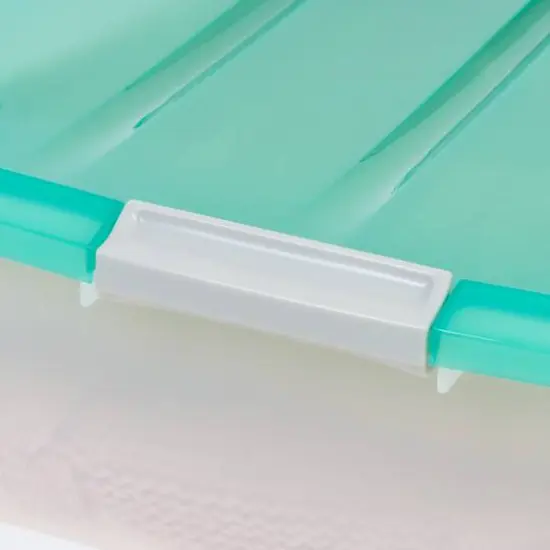 IRIS&reg; 50qt. Mint Green & Clear Underbed Storage Box with Latching Lid {7}