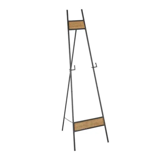 51" Black Metal Easel with Wood Accents {6}
