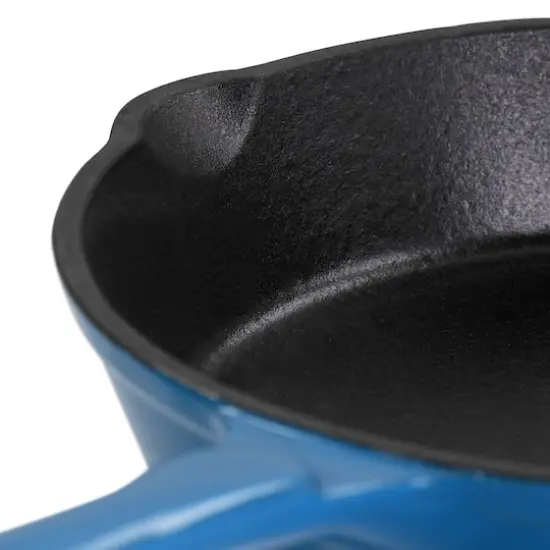 MegaChef Enameled 8" Round PreSeasoned Cast Iron Frying Pan Turquoise {4}