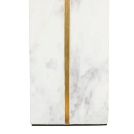 CosmoLiving by Cosmopolitan White Marble Glam Bookends, 6" x 3" x 2" {6}