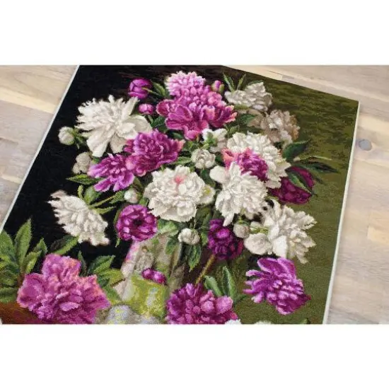 Luca-s Red And White Peonies Counted Cross Stitch Kit {7}