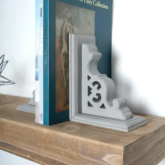 American Art D&eacute;cor&trade; 8" Vintage Decorative Wood Bookends, 2ct. Dark Gray {5}