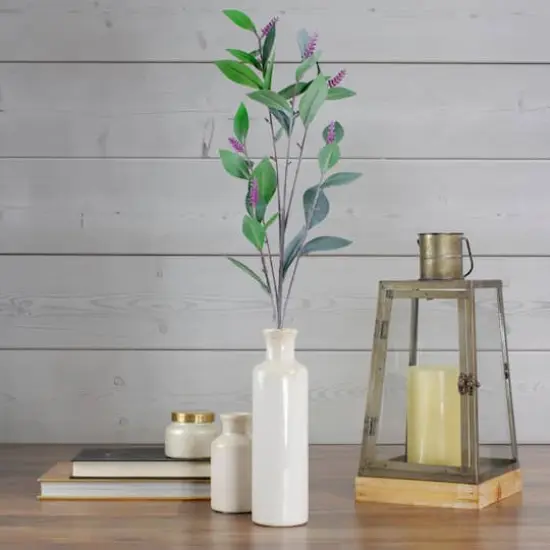 Green And Purple Artificial Lavender Floral Spray {3}