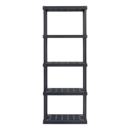 IRIS 5.3ft. Black Plastic Rack Shelf with 5 Medium Shelves {6}