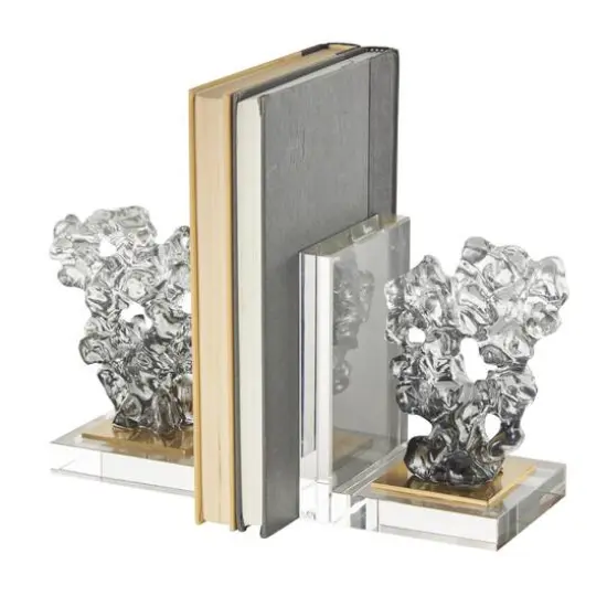6" Clear Glass Decorative Bookends, 2ct. {8}