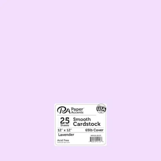 PA Paper&trade; Accents 12" x 12" 65lb. Smooth Cardstock, 25 Sheets Lavender {1}
