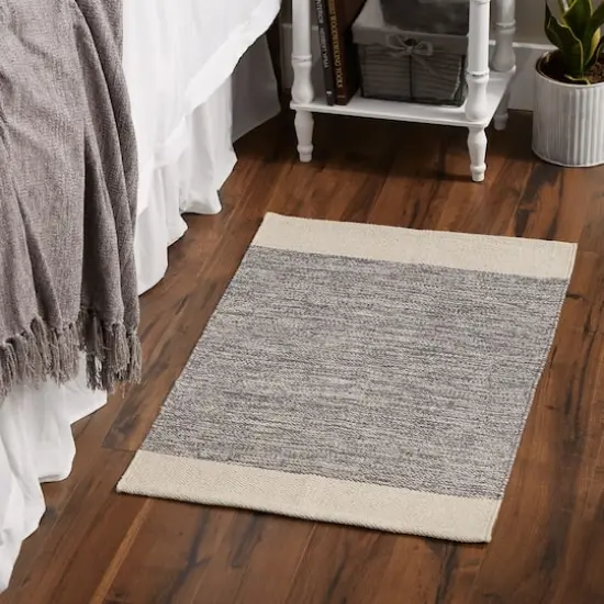 DII&reg; Gray Variegated Border Hand-Loomed Rug, 2ft. x 3ft. {6}