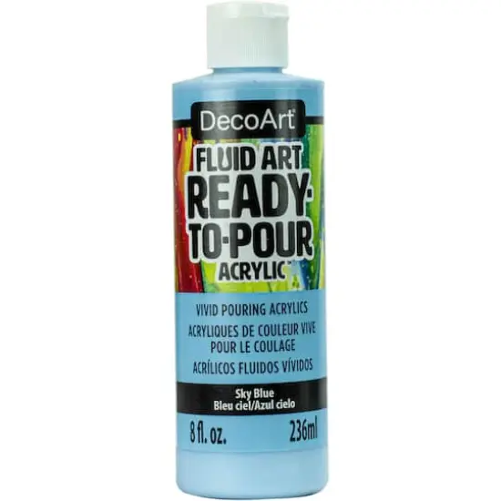 DecoArt&reg; Fluid Art Ready-to-Pour Acrylic&trade; Paint, 8oz. Sky Blue {1}
