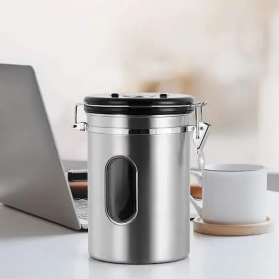 NEX&trade; 22oz. Airtight Stainless Steel Coffee Canister Silver {8}