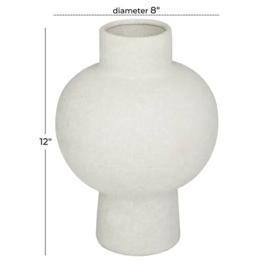 CosmoLiving by Cosmopolitan White Ceramic Modern Vase, 8" x 12" {7}