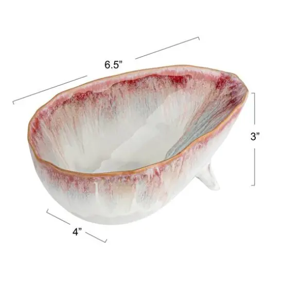 Hello Honey&reg; 6.5" Berry Stoneware Footed Bowl {6}