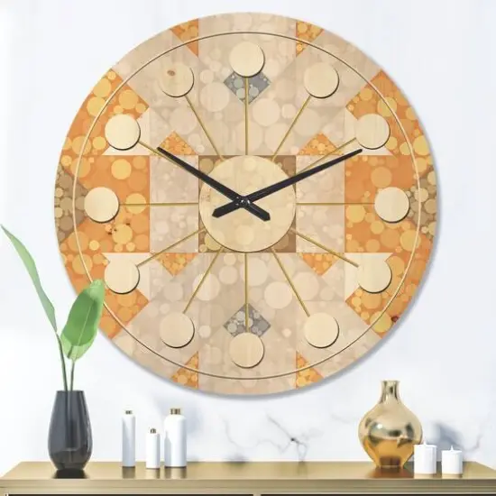 Designart Geometric Retro Design I Mid-Century Modern Wall Clock {3}