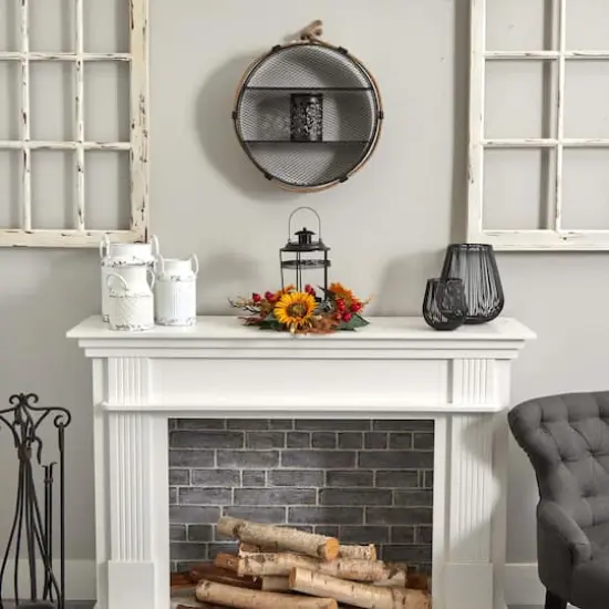 18" Sunflower Berry Candelabrum Centerpiece {4}