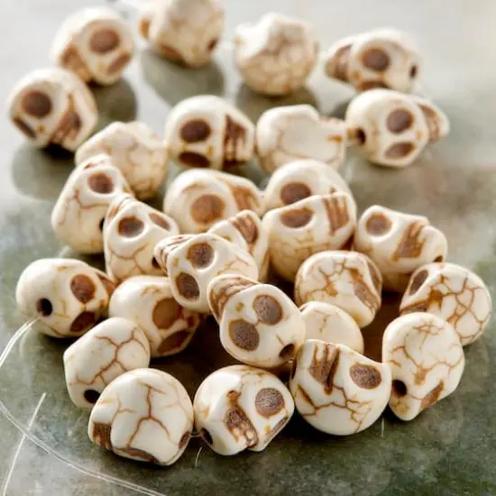 White Turquoise Skull Beads, 10mm by Bead Landing&trade; {3}