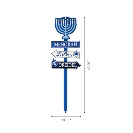 Glitzhome&reg; 3.5ft. LED Hanukkah Yard Stake {7}