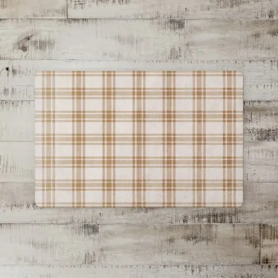 Orange Plaid Floor Mat {3}