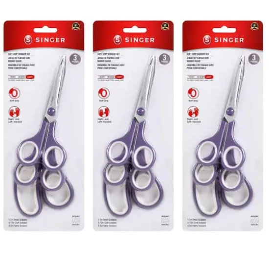 SINGER&reg; Multi-Size Purple 9 Piece Comfort Grip Scissor Set {1}