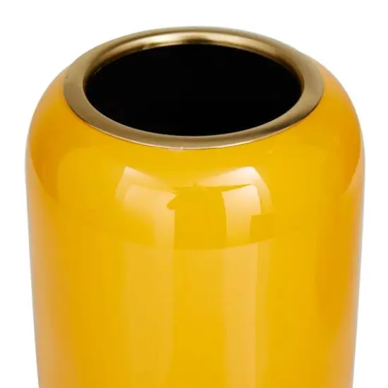 Yellow Metal Vase Set of 2 11", 13" {4}