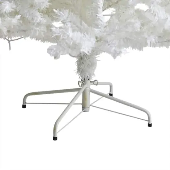 7.5ft. Pre-Lit White Artificial Christmas Tree, Clear LED Lights {5}