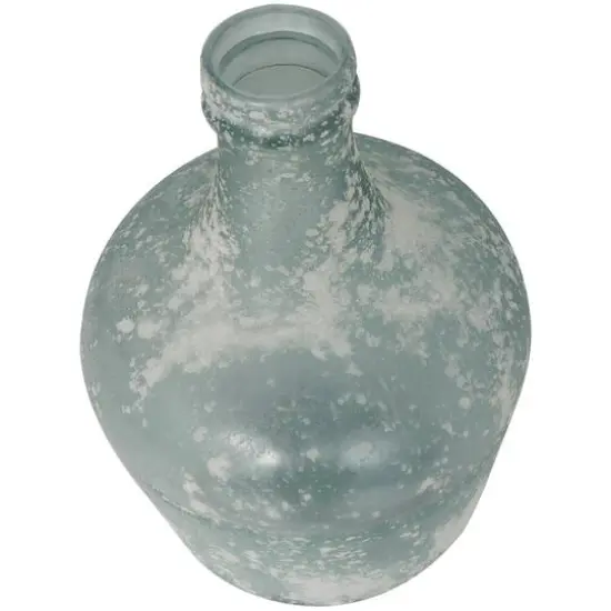 17" Frosted Spanish Bottle Recycled Glass Vase {6}