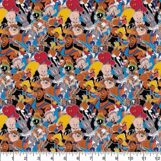 Space Jam Sticker Stack Precut Cotton Fabric {3}