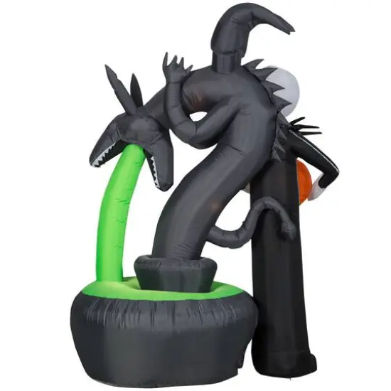 6.5ft. Projection Airblown&reg; Inflatable Jack Skellington with Kaleidoscope Fountain {3}
