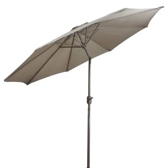 9ft. Outdoor Patio Market Umbrella with Hand Crank & Tilt Taupe/Brown {7}