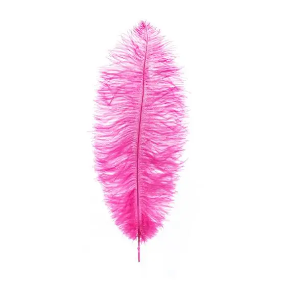 John Bead 11"-13" Ostrich Drab Feather Hot Pink {4}