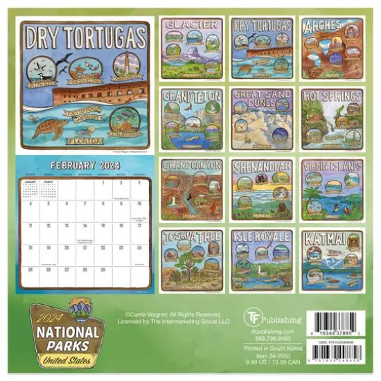 TF Publishing 2024 National Parks Art Mini Calendar {3}