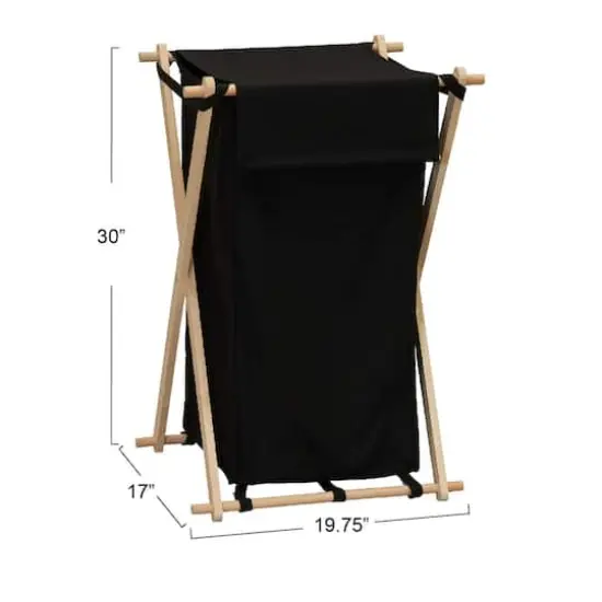 Household Essentials X-Frame Laundry Hamper Black {4}