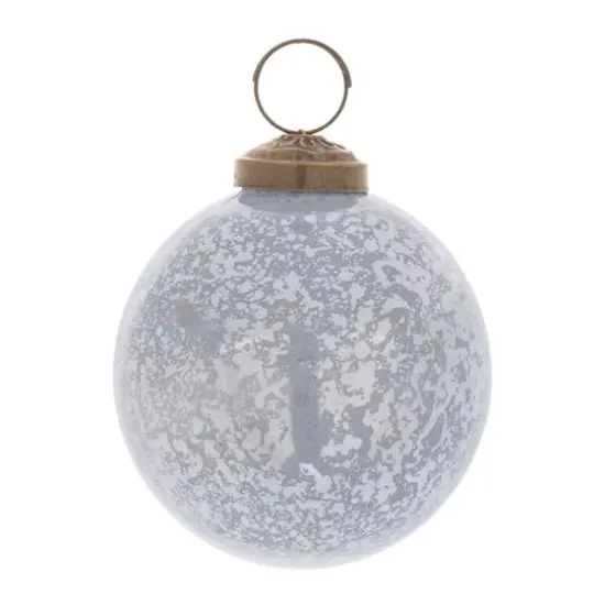 3" Slate Blue Soda Lime Glass Ball Ornaments, 6ct. {3}