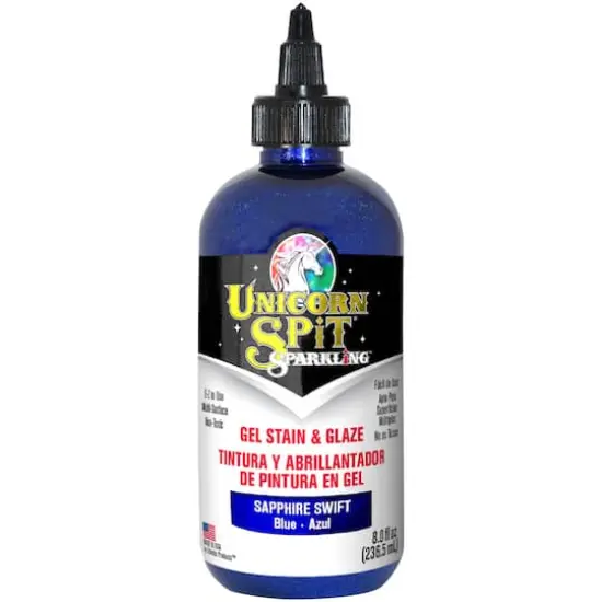 Unicorn SPiT&reg; Sparkling&trade; Gel Stain & Glaze, 8oz. Sapphire Swift {1}