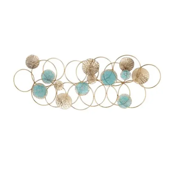 Rose Gold & Blue Contemporary Ornamental Metal Wall D&eacute;cor {4}